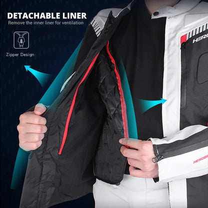 HEROBIKER Waterproof Motorcycle Jacket Man Racing jacket Wearable Motorcycle Pants Moto Jacket  With EVA Protection