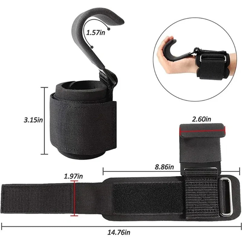 2Pcs Non-Slip Weight Lifting Hookspremium Of Straps Weightlifting Deadlift Exercise Fitness Hook Training Squat Weightlift