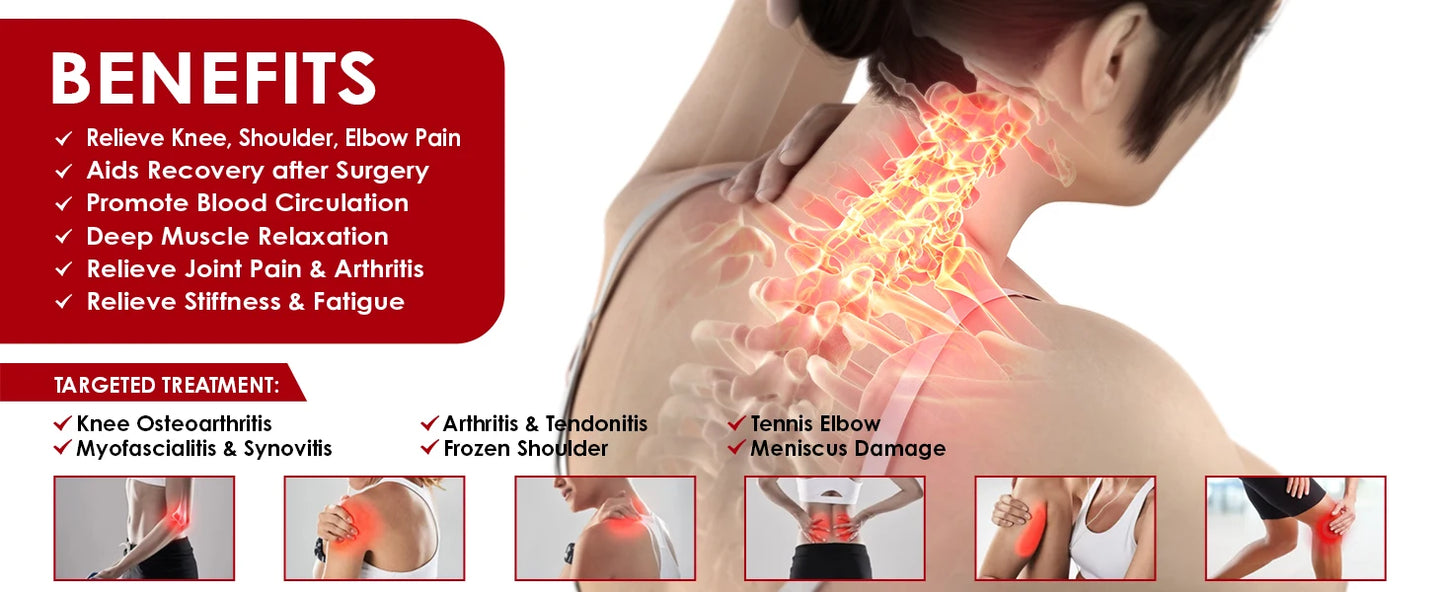 Wireless LED Red Light Thermal Pad Therapy Massage Belt 660&850 nm Infrared Therapy Neck and Shoulder&Prostate Therapy Device