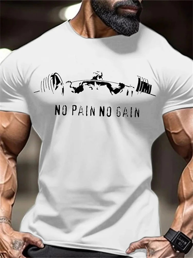 New Men's Fitness T-Shirt Fierce Gym Sports Short-Sleeved Top Quick-Dry Round Neck T-Shirt Fitness Competition Training Clothes