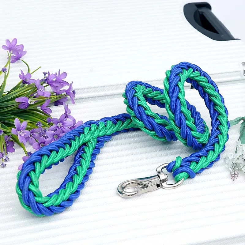 4.5ft Heavy Duty Large Dog Leash Durable Nylon Braided Lead for Small Medium Big Dogs Walking Hunting Camping Pet Accessories