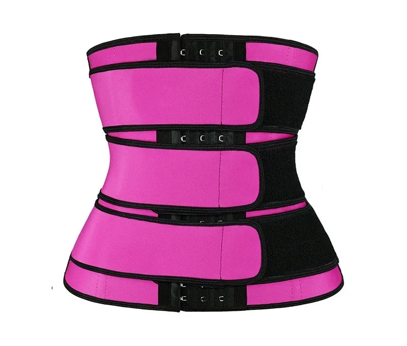 Women Waist Trimmer Triple Belts Waist Trainer Shapewear Tummy Control Slimming Fat Burning Body Shaper Compression Sheath Belts