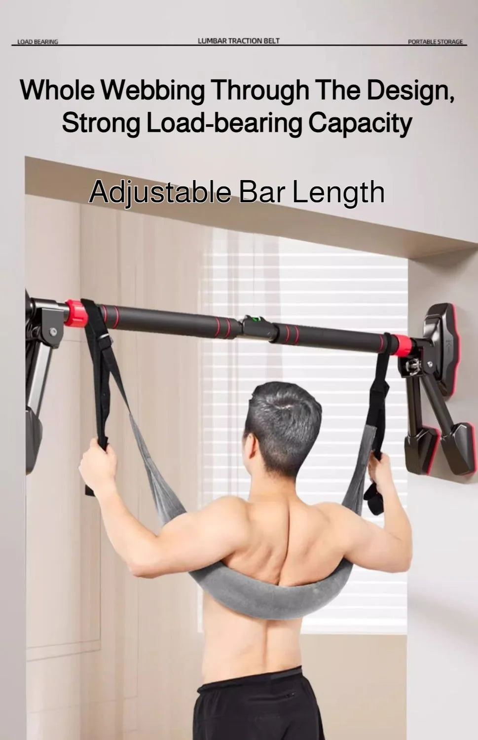 Household Spinal Stretch Lumbar Suspension Belt Horizontal Bar Lumbar Traction Belt Soothing Waist Beltcan Weigh 200 Catties