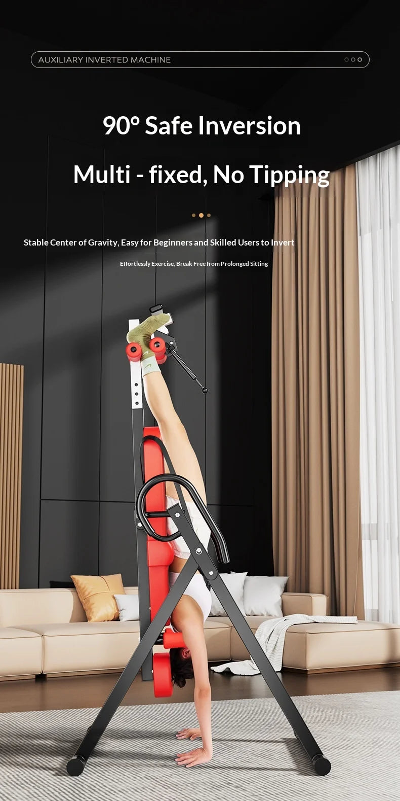 Home Inversion Table: Safe Stretching & Inversion, Body Hanging Device, Indoor Fitness Stretcher & Exerciser