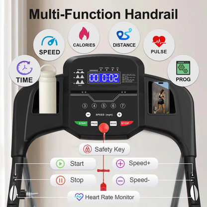 Foldable Treadmill For Home Use, Shock-absorbing, Non-slip, Multi-functional, Essential Fitness Equipment For The Whole Family.