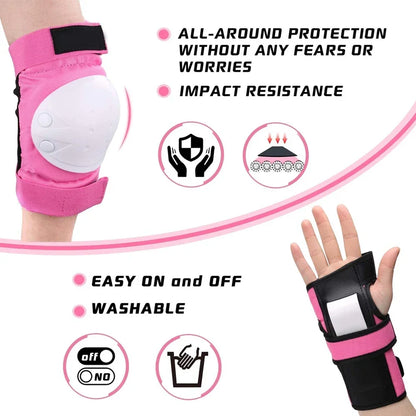 Knee Pads Elbow Pads Wrist Guards for Adult/Youth, Protective Gear Set for Skateboarding Cycling Bike BMX Bicycle Scootering