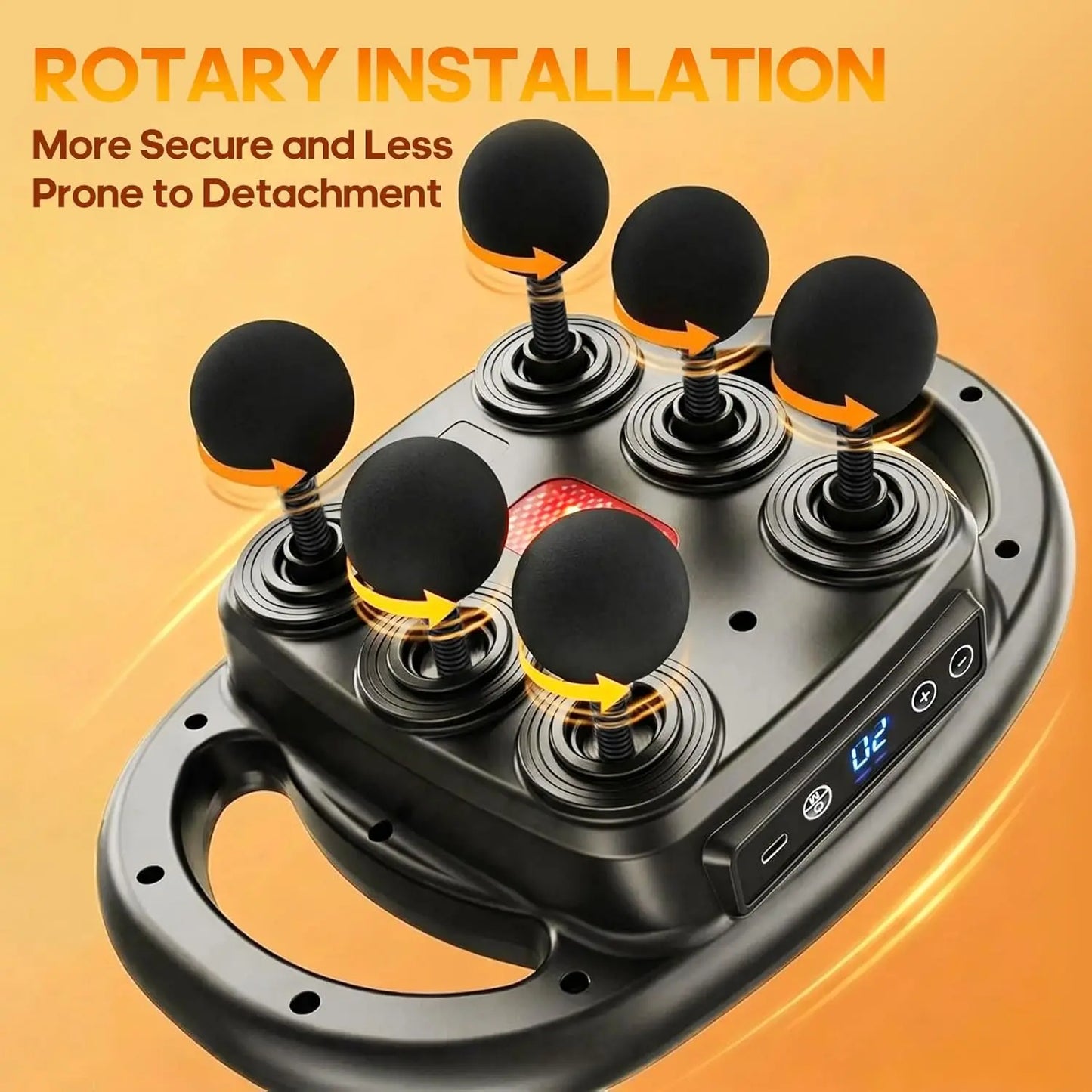 LINGTENG Massage Gun Deep Tissue, 6‑Heads Muscle Massager, Back Massager, Handheld Percussion Massage Tool, 9‑Speed Levels & 4 Modes, Christmas & Birthday Gift for Adults