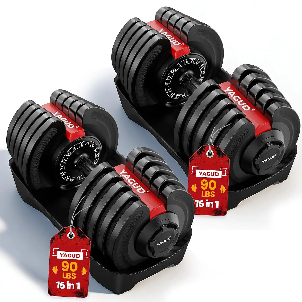 Adjustable Dumbbell Set, 52.5/90 lbs Adjustable Weights Dumbbells, Custom