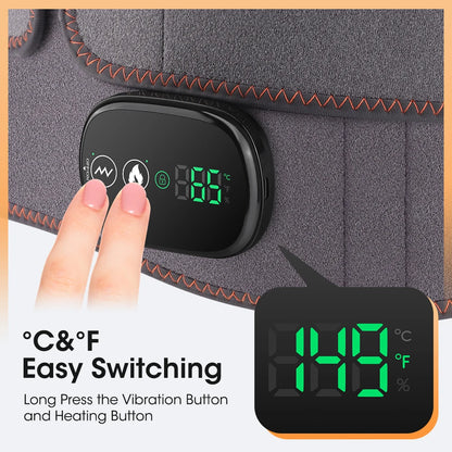 Heating Vibration Massager Belt, Dual Red Light Hot Compress Waist Support Brace Waist Back Massage Lumbar Support Belt