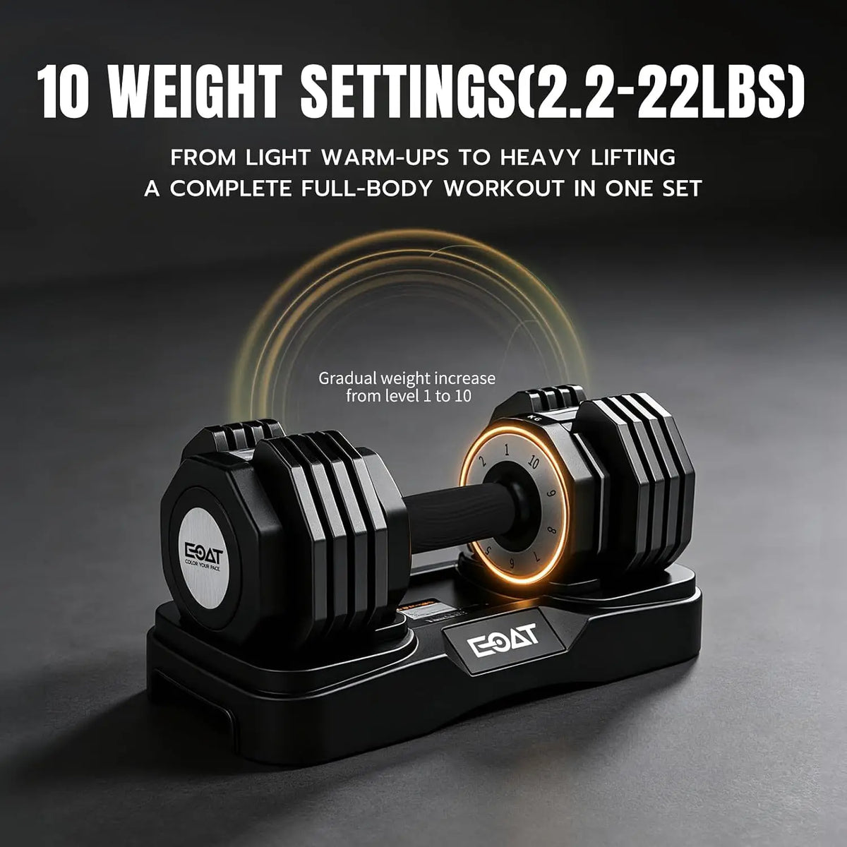 22/33 lbs Pair/Single Adjustable Dumbbells Set,Premium Quick Adjust, 10 in 1 Adjustable Dumbbell Set for Men and, Custom