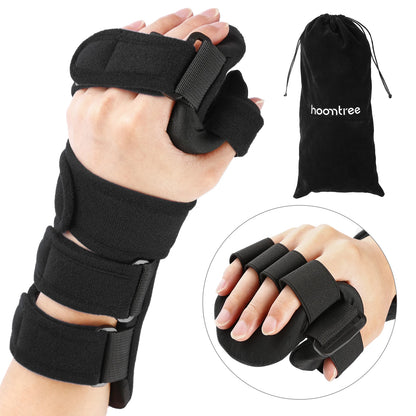 Hand Splint Functional Hand Orthosis Night Immobilizer Wrist Brace with Finger Separator for Stroke Relieve Carpal Tunnel Pain