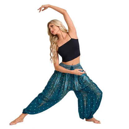 Boho Yoga Pants Women Hippie Harem Printed Dyeing High Waisted Wear Pantalone De Mujer Cintura Alta Calca Feminina Beach