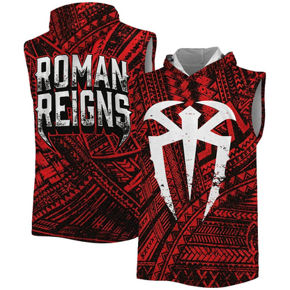 Men's Red Roman Reigns Fashion Basketball Hooded Tank 3D Print Breathable Gym Tank Top Sports Casual Sleeveless Hoodie 2026