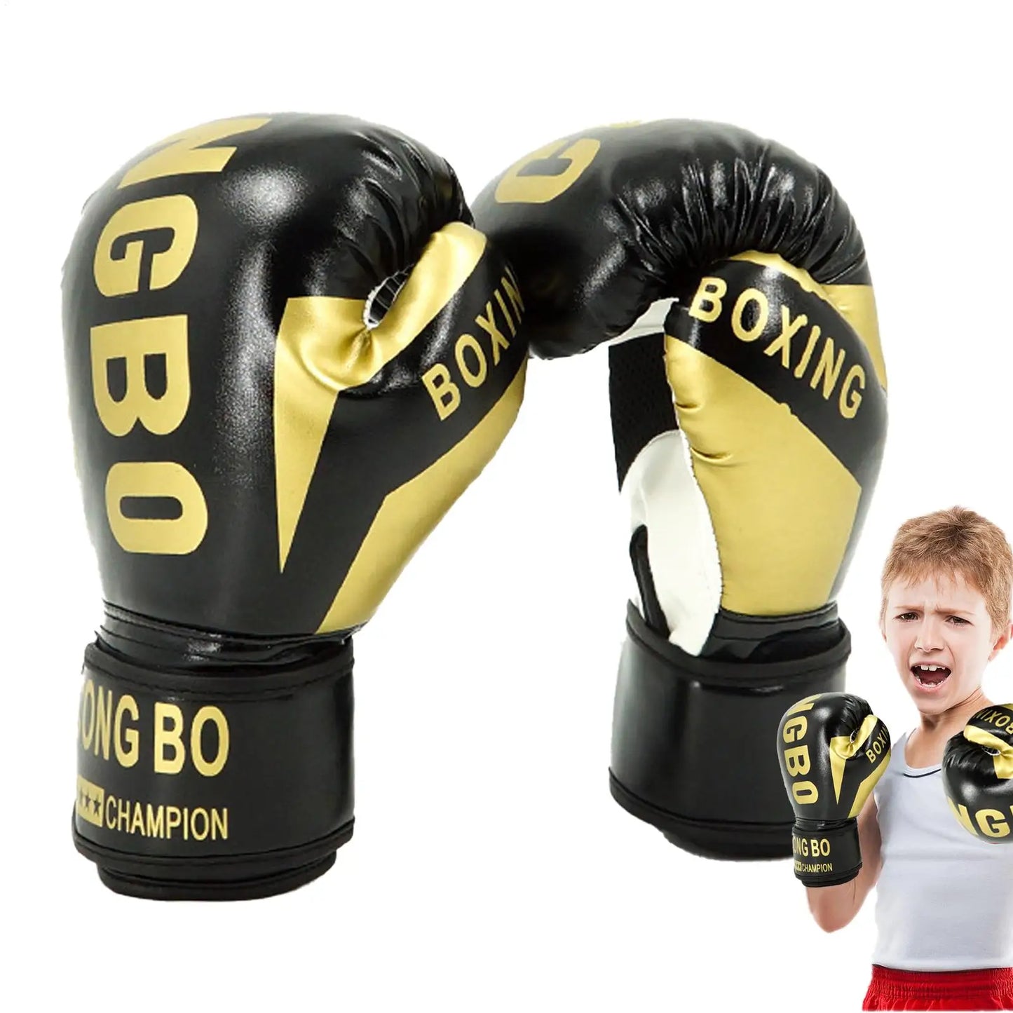 1 Pair Kids Boxing Gloves Children Punch Training Kickboxing Fighting Fitness Mitts Hitting PU Leather Hand Protector