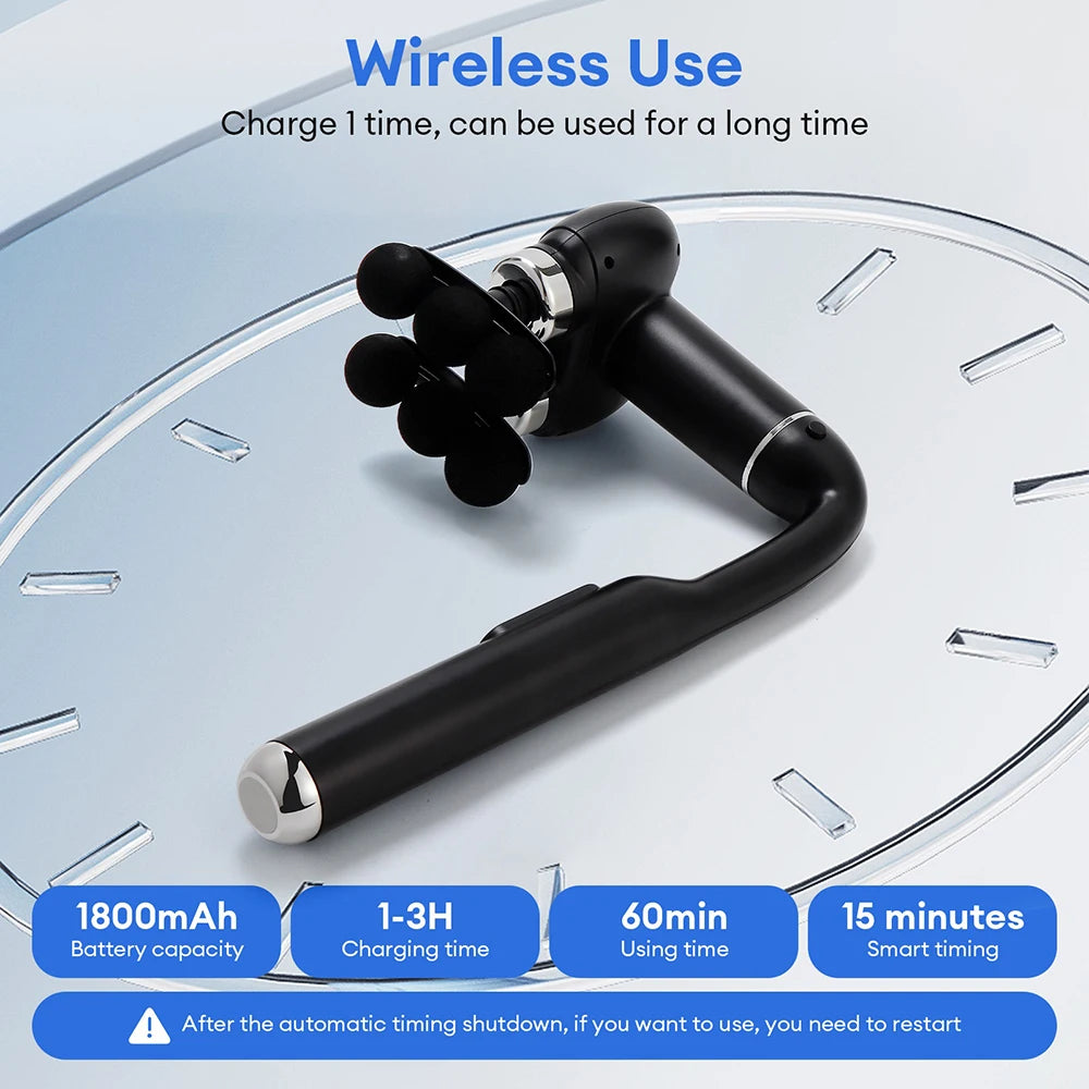 6-Heads Handhel Fascia Gun Electric Deep Tissue High Frequency Vibration Massage for Arms Back Legs Full Body masajeador