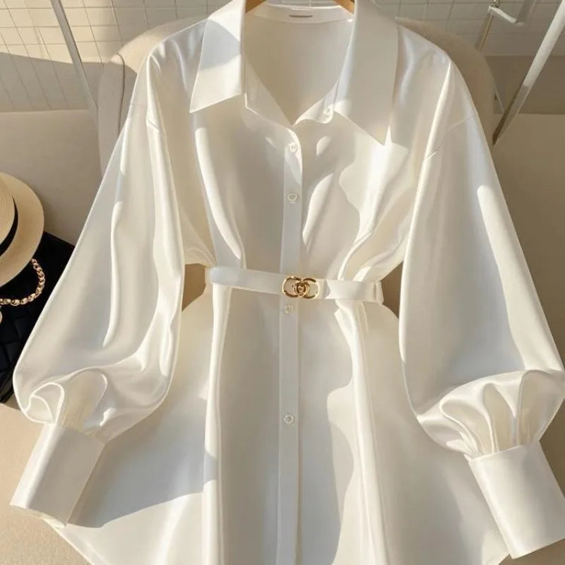 Women's Clothing Early Autumn White Blouses New French High-end Shirts Luxury Design White Shirts Tops Light Mature Style