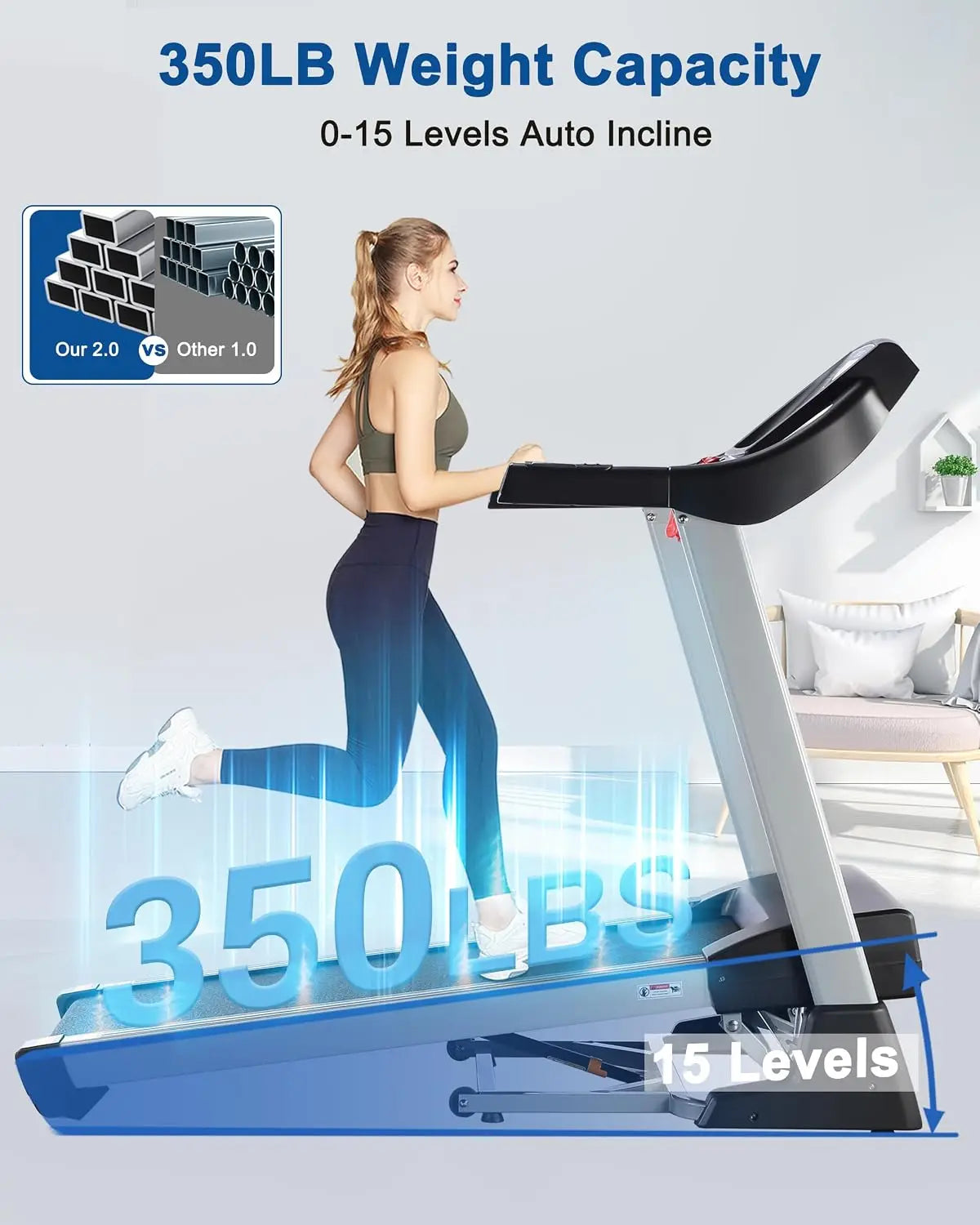 Foldable Treadmill,Auto Incline & Heavy Duty & Wide Belt,Home Workout, Custom