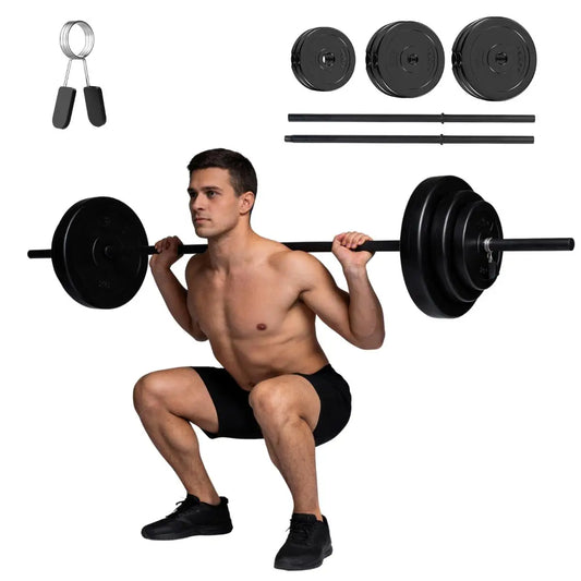 RELIFE Adjustable Barbell Set Total Weight Set for Lifting, 45 LB Weight Bar Set with Adjustable Free Weights for Workout