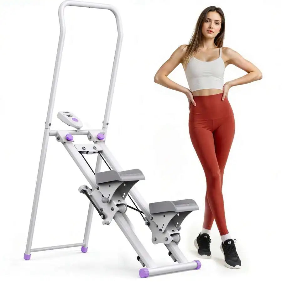New Version Of Home Fitness Stair Step Machine, Vertical Climbing Machine Workout Equipment, Sliding Machine Suitable For Full-Body Exercise , Compact And Foldable, Adjustable Stride Length, Adjustable Resistance  & Pedals, S