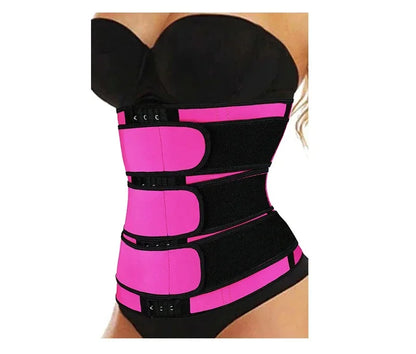 Women Waist Trimmer Triple Belts Waist Trainer Shapewear Tummy Control Slimming Fat Burning Body Shaper Compression Sheath Belts