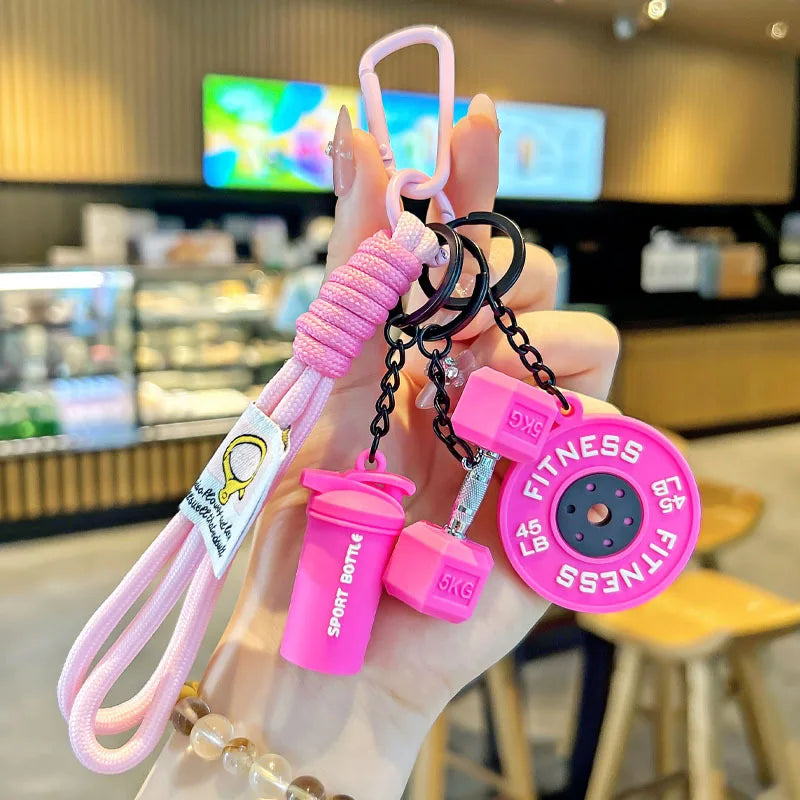 Fitness Keychain for Gym Lovers Premium Gift Sports Enthusiasts Accessories for Workout Bags Water Bottles D-shaped Buckle