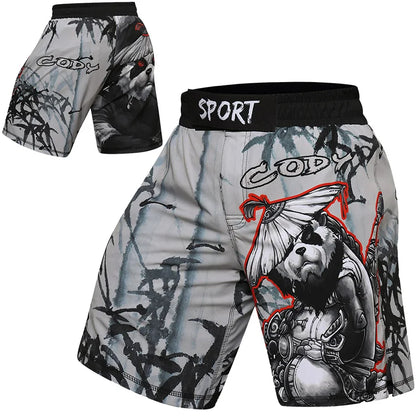 Men MMA Shorts Muay Thai Jiu Jitsu Training Shorts Animal Printed Elastic Waist Gym Fitness Male Boxing Clothes Custom Pattern