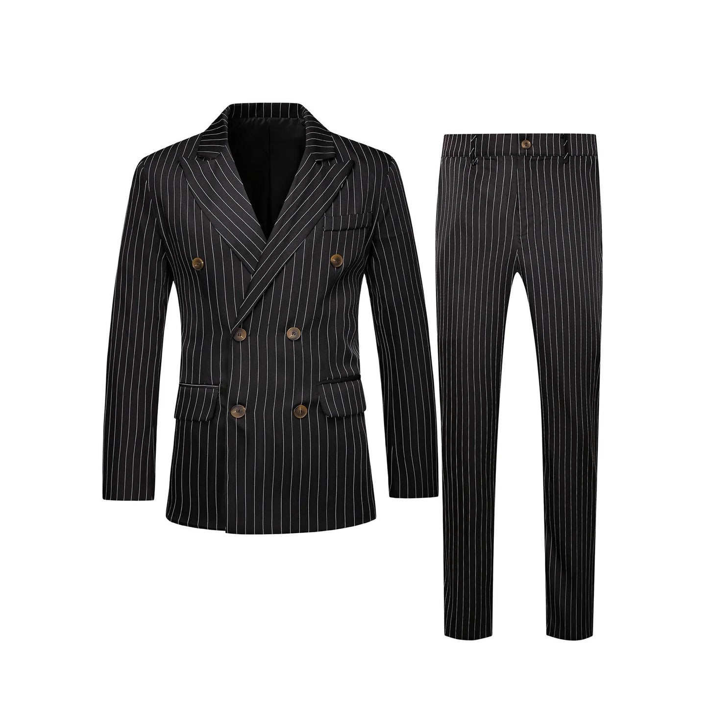 High-quality European and American Men's Clothing, Formal Suits with Stripes, Trousers for Business, Formal Dinners, Weddings