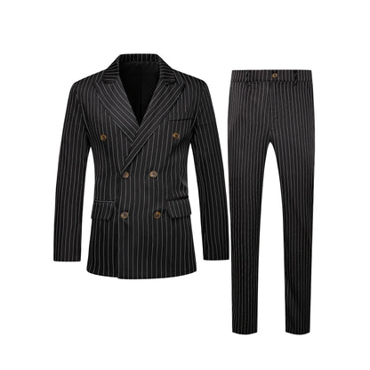 High-quality European and American Men's Clothing, Formal Suits with Stripes, Trousers for Business, Formal Dinners, Weddings