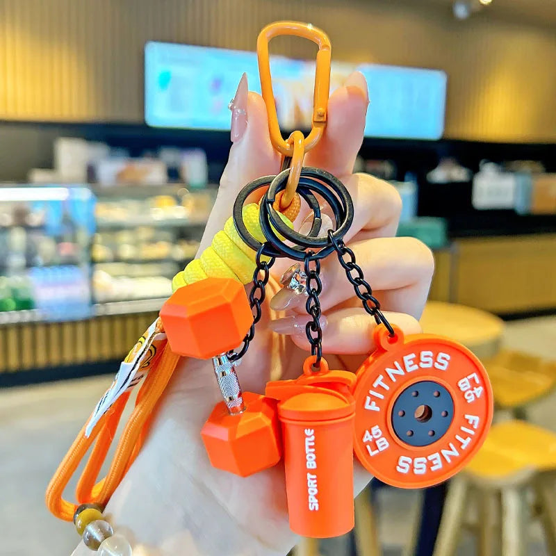Fitness Keychain for Gym Lovers Premium Gift Sports Enthusiasts Accessories for Workout Bags Water Bottles D-shaped Buckle