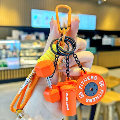 Fitness Keychain for Gym Lovers Premium Gift Sports Enthusiasts Accessories for Workout Bags Water Bottles D-shaped Buckle