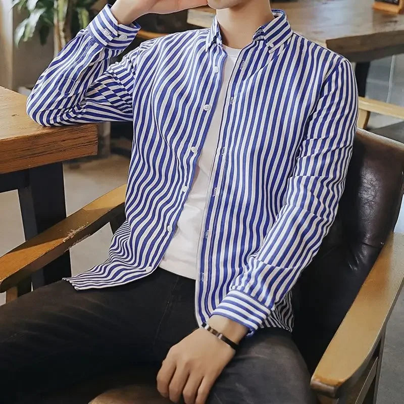 Shirts and Blouses for Men with Pocket Clothing Plaid Man Tops Red Cargo Geometric Sleeves S Collar Korean Style Xxl Hipster I