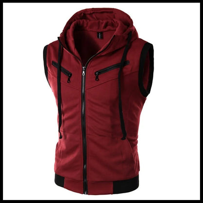 2023 New Fashion Zipper Cardigan Sweater Mens Sleeveless Hooded Vest Jacket Plus Size S-4XL Streetwear Vest Hoodies