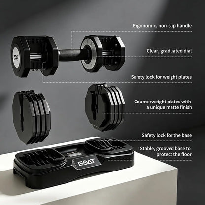 22/33 lbs Pair/Single Adjustable Dumbbells Set,Premium Quick Adjust, 10 in 1 Adjustable Dumbbell Set for Men and, Custom