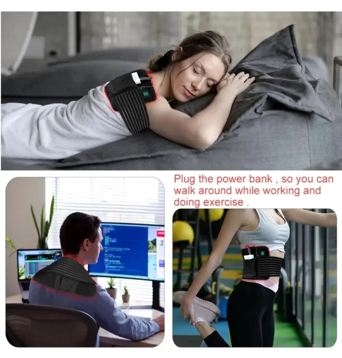 Red Light Therapy for Body,660&850nm Infrared Light Therapy Pad with Timer,Wearable for Back Knee Hip Shoulder Muscle Relaxation
