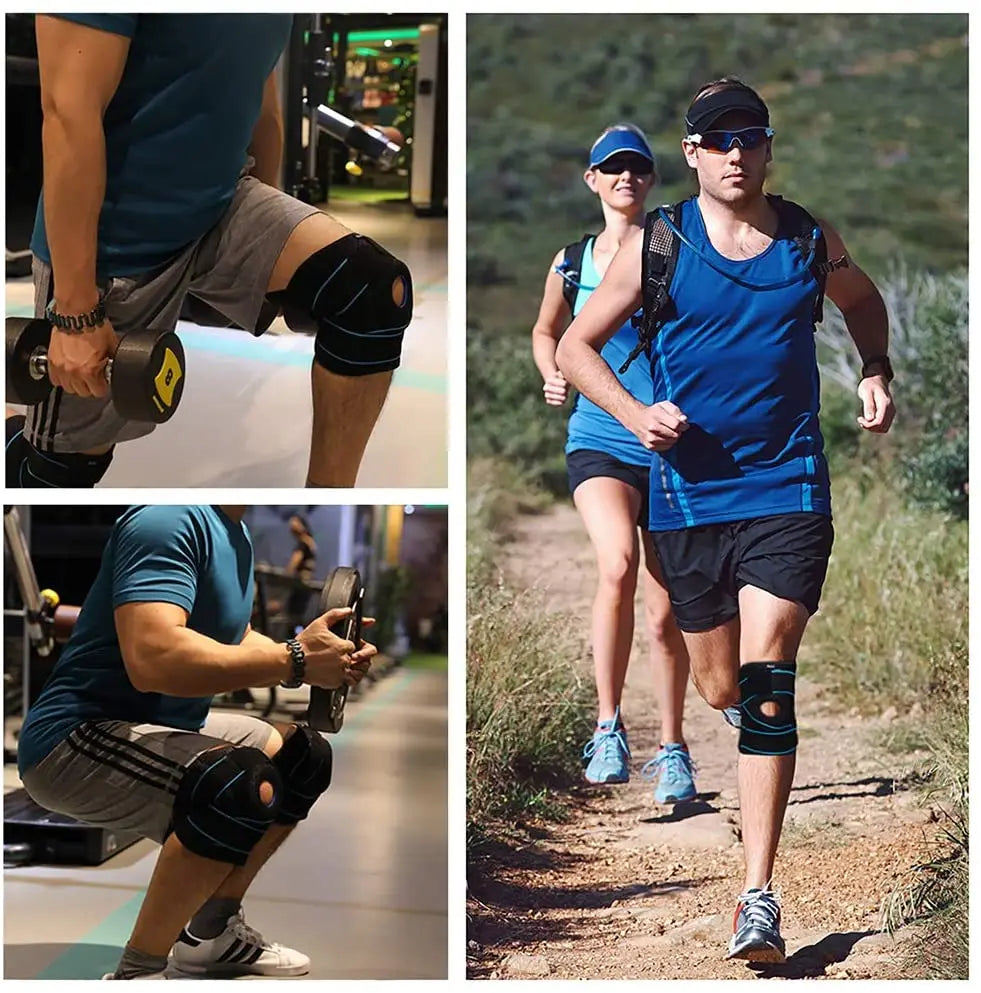 Knee Brace with Side Stabilizers for Meniscus Tear Knee Pain ACL MCL Injury Recovery Adjustable Knee Support for Men and Women