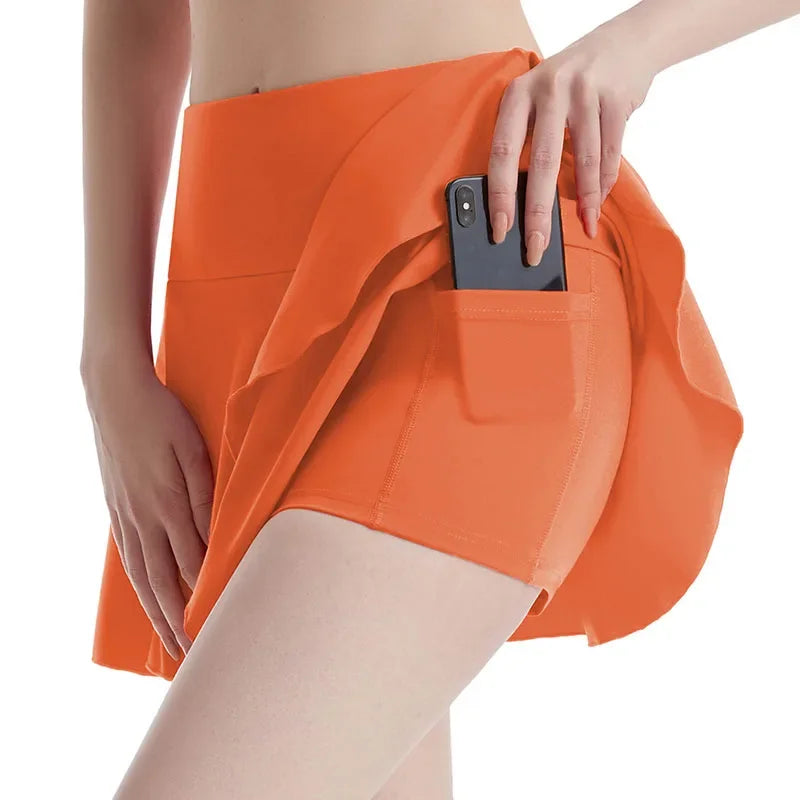 Fitness Tennis Skirts Badminton Golf S-XXL Skirt High Waist Shorts Women Athletic Running Sport Girls Pleated Skorts