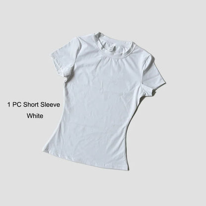 Yoga Set Women Sportswear Workout Clothes Athletic Wear Gym Legging Fitness Crop Top Short Sleeves Sports Suit