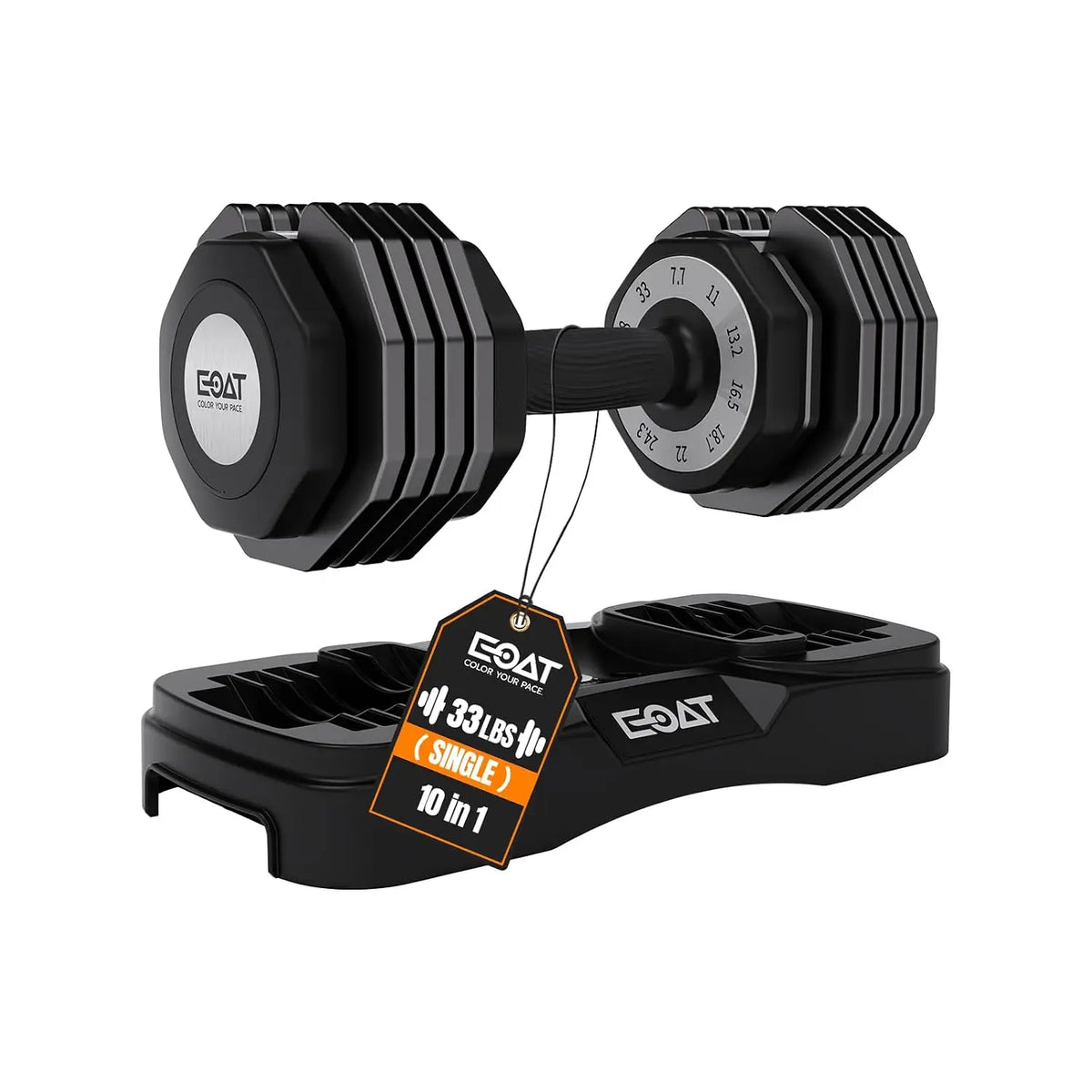 22/33 lbs Pair/Single Adjustable Dumbbells Set,Premium Quick Adjust, 10 in 1 Adjustable Dumbbell Set for Men and, Custom