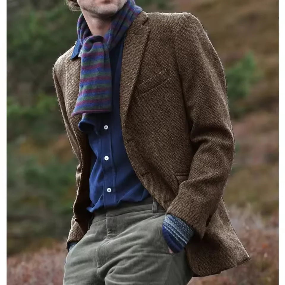 Mens Clothing Men's Coat Herringbone Jacket Slim Design Single Breasted Casual Comfortable Work Wear Men's Autumn Jackets Man