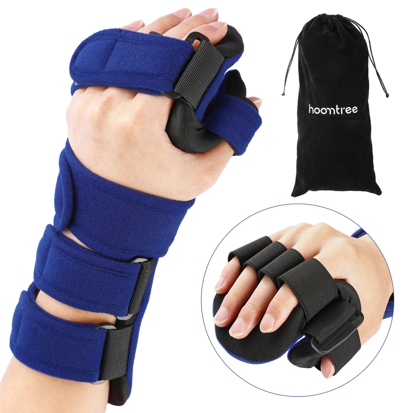 Hand Splint Functional Hand Orthosis Night Immobilizer Wrist Brace with Finger Separator for Stroke Relieve Carpal Tunnel Pain