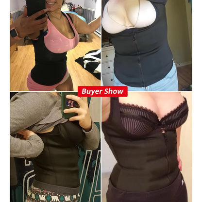 Sweat Waist Trainer Vest Slimming Corset for Weight Loss Body Shaper Sauna Suits Compression Shapewear Belly Girdles Tank Tops