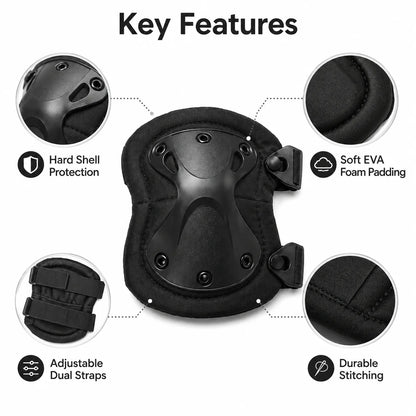 4PCS Knee Pads Elbow Pads Set Adjustable Protective Guard for Cycling Skating Skateboard Outdoor Sports Work Safety Knee Support