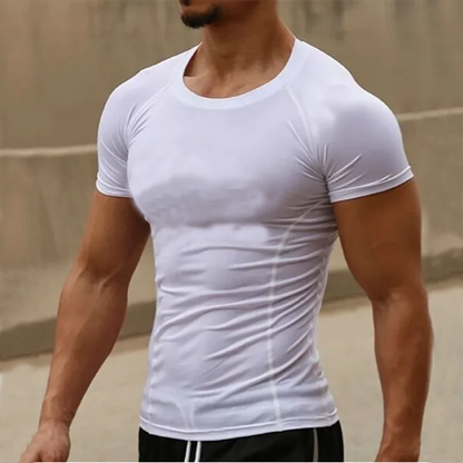 Men's Compression T-Shirt Summer Sportswear Running T shirt Elastic Quick Dry Sport Tops Tee Athletic Gym Workout T Shirts Men