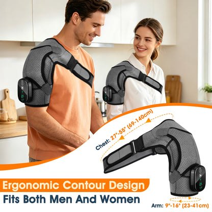 Heated Massage Shoulder Wrap Cape Touch Screen 6-Level Heat 45-70°C 3 Vibration Modes 5000mAh Muscle Fatigue Relief Unisex