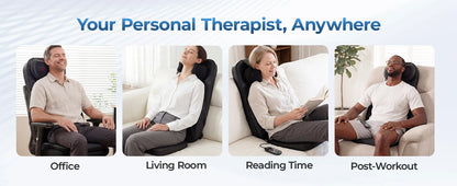 Portable Full Body Massage Chair Pad Shiatsu Kneading Seat with Heat And Compression for Neck Back Shoulder UL Adapter Included Shiatsu Neck Back Massager with Heat, Adjustable Massage Chair Pad Back Support Massage Seat Cush