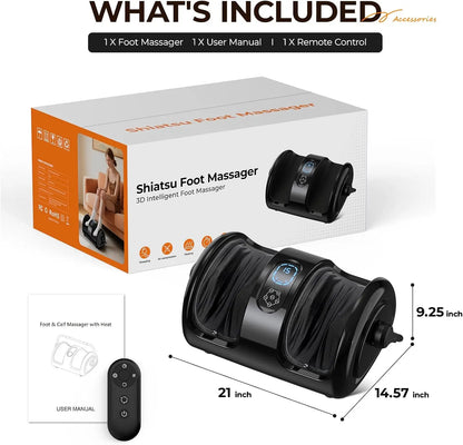Shiatsu Foot Massager Calf Massage Machine Airbag Heated Vibration 3 Levels Detachable Kneading Massager Tired Relief Home Spa