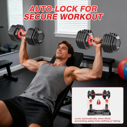 Adjustable Dumbbells Set for Home Gym, Custom