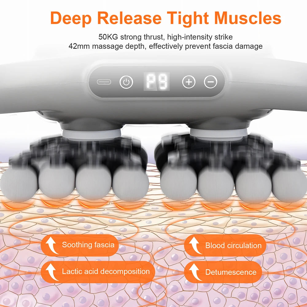 42 Heads Fascia Gun High-Frequency Vibration Deep Body Massage Device Back Waist Thigh Massager Neck Shoulder Muscle masajeador