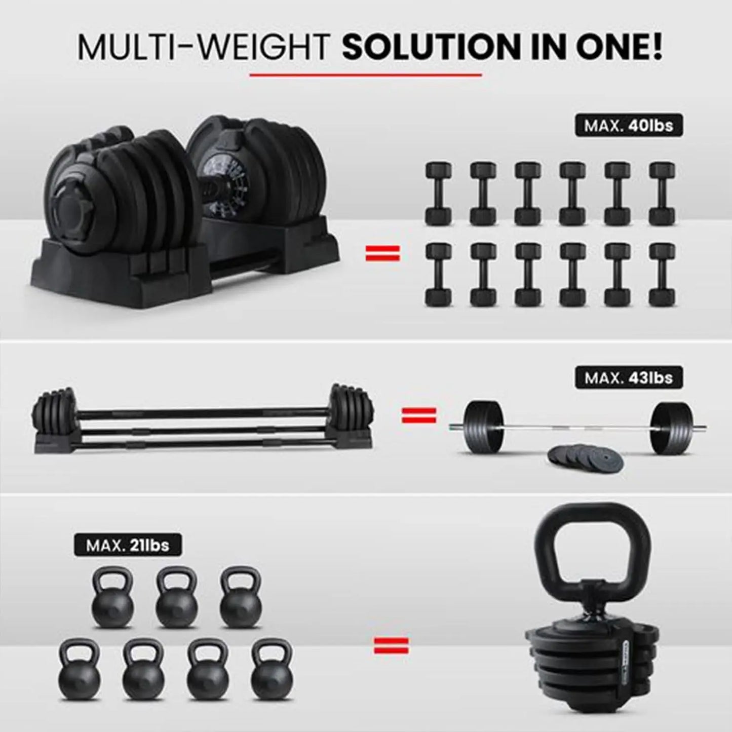 Multifunctional Adjustable Dumbbell Set, Custom