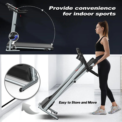 Foldable Treadmill For Home Use, Shock-absorbing, Non-slip, Multi-functional, Essential Fitness Equipment For The Whole Family.